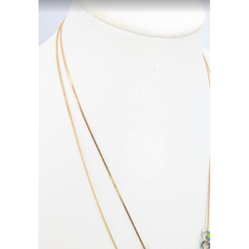 Vintage Necklace Double Strand Gold Tone Iridescent Faceted Plastic Beads 22in - Picture 15 of 16